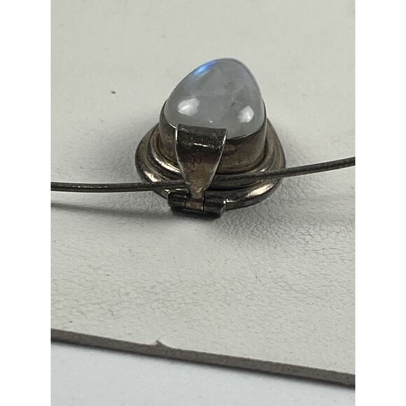 White Quartz Pendant Sterling Silver Necklace Snake Chain 16" - Picture 6 of 11